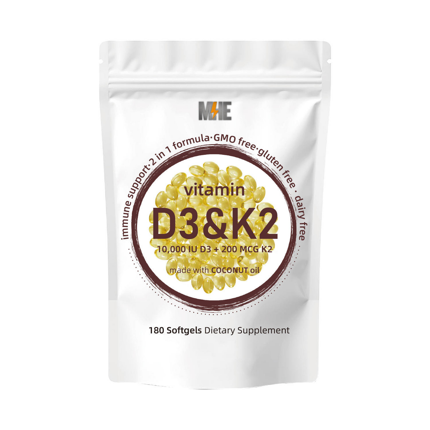 VITAMIN D3 & K2 | 10.000 IU Vitamin D | 200 MCG Vitamin K2